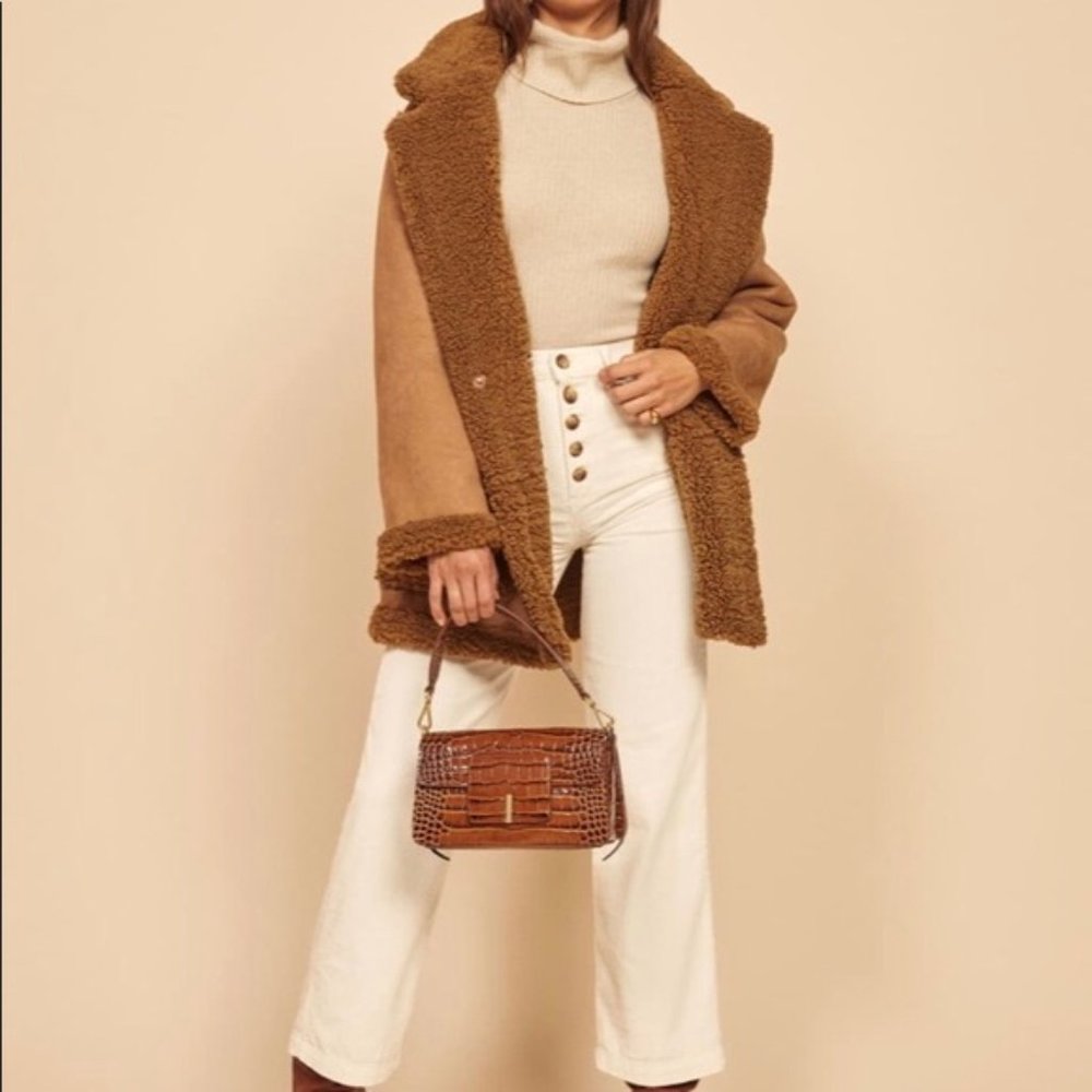 NWT Reformation Austin Corduroy Pant Ivory Size 27